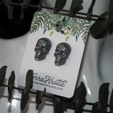 Load image into Gallery viewer, Holographic Skull Studs