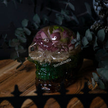 Load image into Gallery viewer, Purple Green Succulent Terrarium Skull