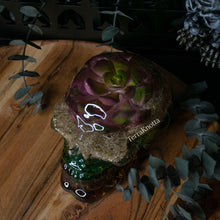 Load image into Gallery viewer, Purple Green Succulent Terrarium Skull