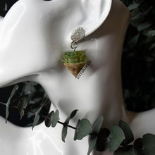 Load image into Gallery viewer, Diamond Succulent Terrarium Stud Dangles