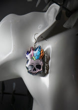 Load image into Gallery viewer, Colorshift Skull Crystal Earrings
