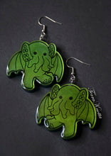 Load image into Gallery viewer, Dancing Cthulhu Colorshift Earrings

