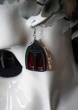 Load image into Gallery viewer, Black Gothic Window Earrings
