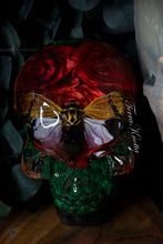 Load image into Gallery viewer, Red Rose Cicada Moss Skull
