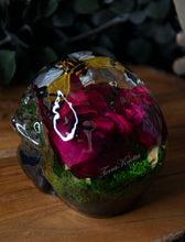 Load image into Gallery viewer, Dark Magenta Rose Cicada Moss Skull
