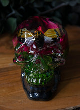 Load image into Gallery viewer, Dark Magenta Rose Cicada Moss Skull
