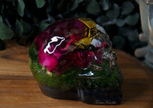 Load image into Gallery viewer, Dark Magenta Rose Cicada Moss Skull
