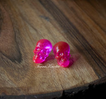Load image into Gallery viewer, Pink Skull Studs

