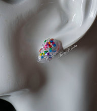 Load image into Gallery viewer, Rainbow Sprinkle Skull Studs
