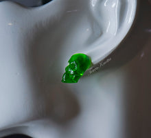 Load image into Gallery viewer, Green Skull Studs

