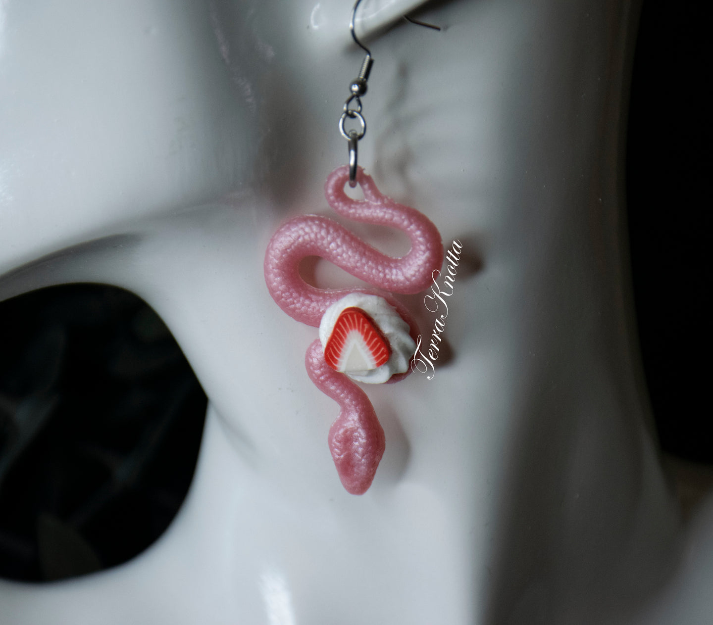 Strawberry Snake Earrings