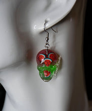 Load image into Gallery viewer, Watermelon Skull Earrings
