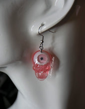 Load image into Gallery viewer, Pink Eye Skull Earrings
