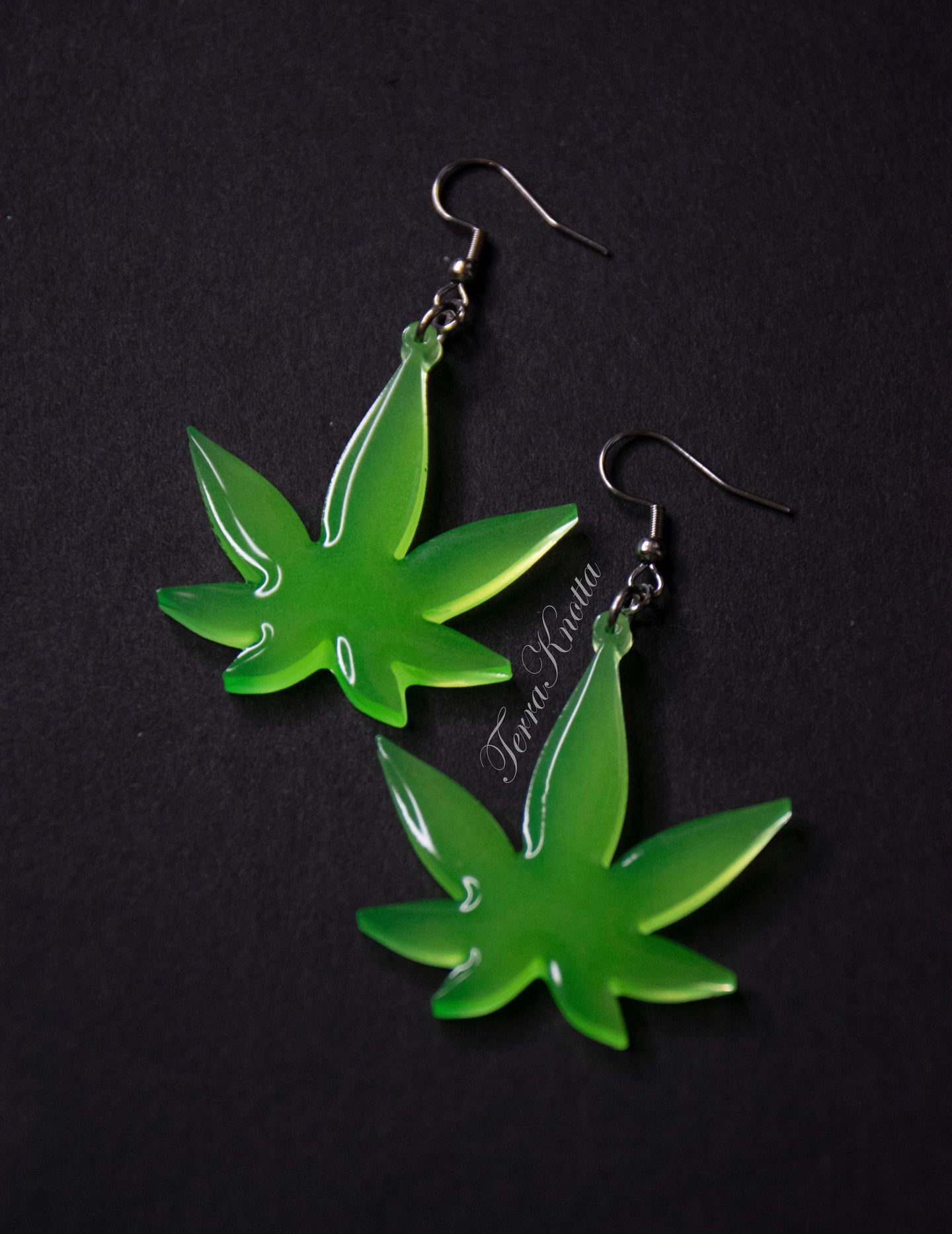 Glow Cannabis Leaf Earrings