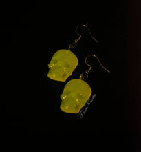 Load image into Gallery viewer, Orange Glow Skull Earrings
