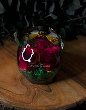 Load image into Gallery viewer, Dark Magenta Rose Cicada Moss Skull
