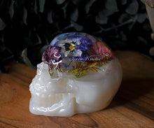 Load image into Gallery viewer, Mixed Floral White Base Skull
