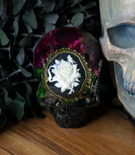 Load image into Gallery viewer, Magenta Rose Cameo Skull
