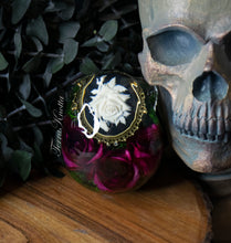 Load image into Gallery viewer, Magenta Rose Cameo Skull
