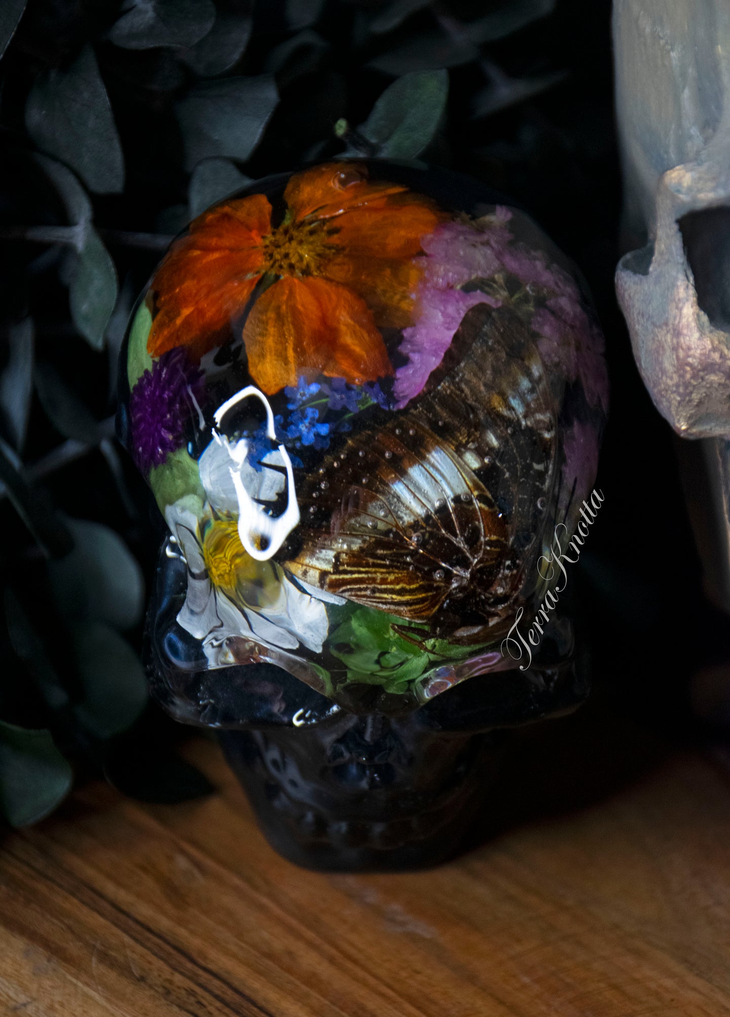 Butterfly Floral Skull
