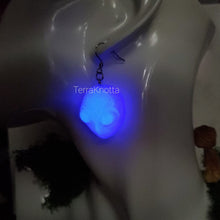 Load image into Gallery viewer, Purple Glow in the Dark Alien Earrings
