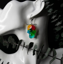 Load image into Gallery viewer, Gummy Resin Skull Rainbow Earrings
