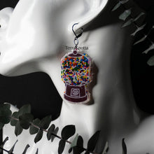 Load image into Gallery viewer, Rainbow Sprinkles Skull Gumball Machine Earrings
