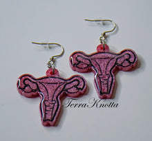 Load image into Gallery viewer, Pearly Pink Uterus Earrings
