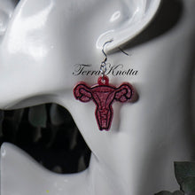 Load image into Gallery viewer, Pearly Pink Uterus Earrings
