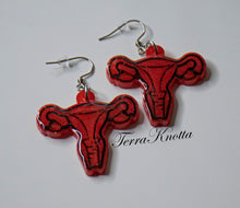 Load image into Gallery viewer, Red Uterus Earrings
